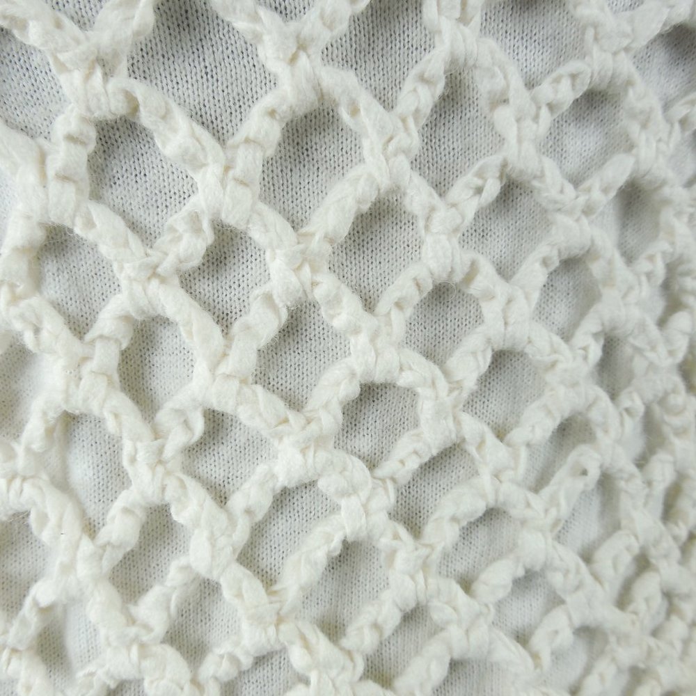 JOHN PAUL RICHARD Top M Heavy Crochet Crop Shirt w/Attached Knit Tank Casual - Picture 6 of 11